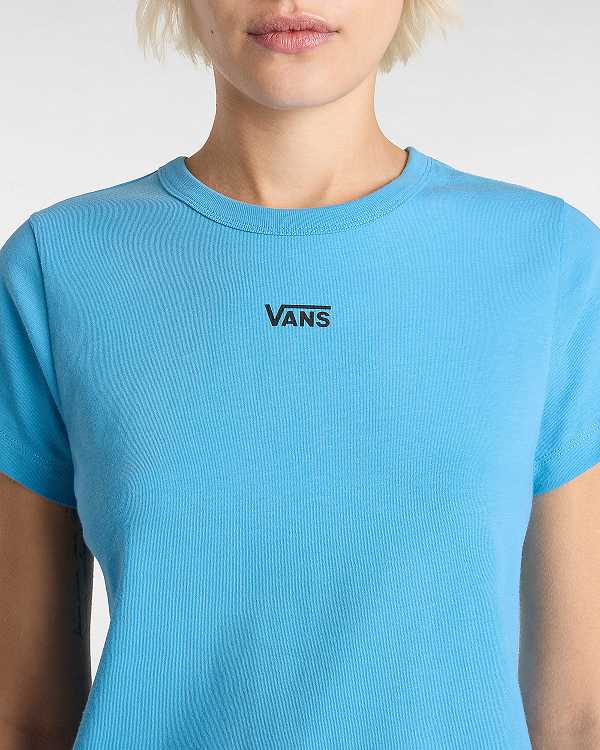 Blue Women Vans Basic mini T Shirts Canada | VN0849356