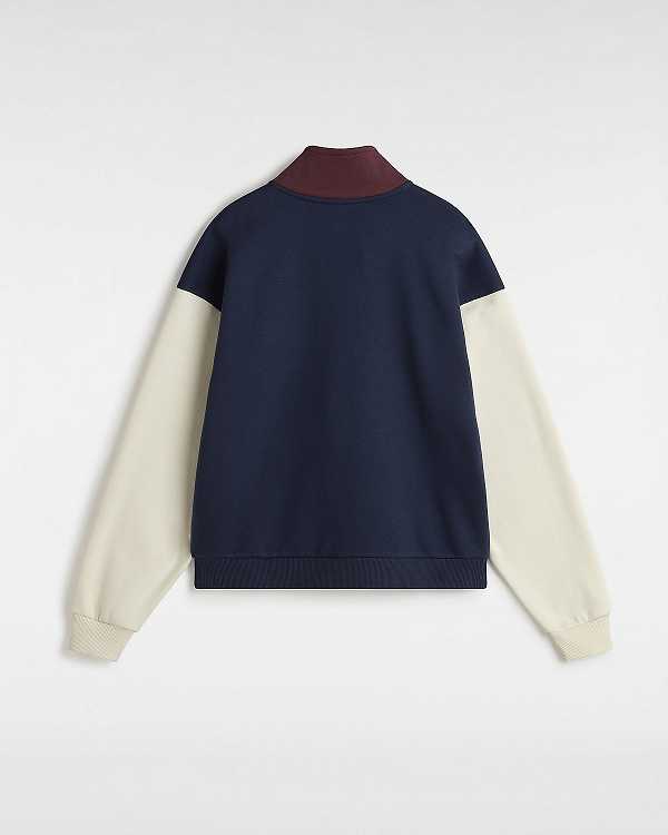 Blue Women Vans Colorblock Mock Neck Sweatshirt Canada | VN8076213