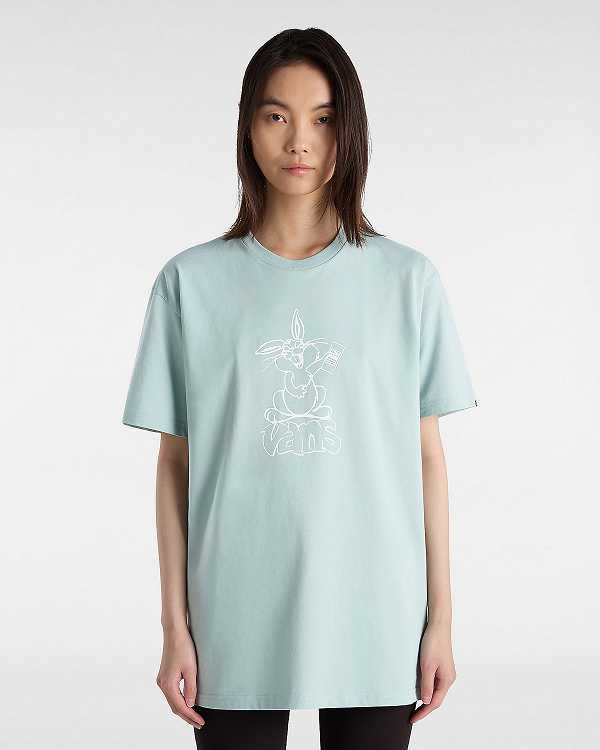 Blue Women Vans Crazy Eddy T Shirts Canada | VN2496380