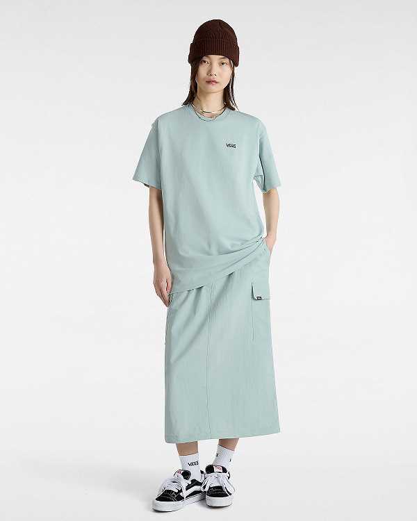 Blue Women Vans Left Chest Logo T Shirts Canada | VN7583604