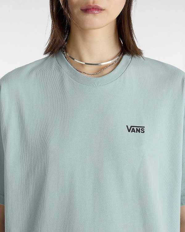 Blue Women Vans Left Chest Logo T Shirts Canada | VN7583604