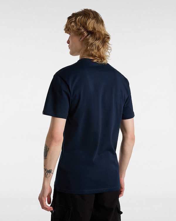 Blue Women Vans Left Chest Logo T Shirts Canada | VN8109735