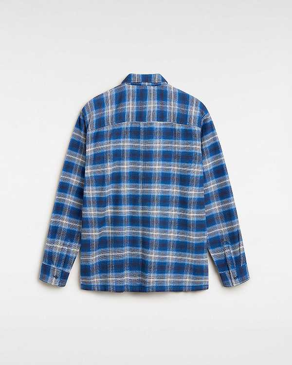 Blue Women Vans Montwood Zip Flannel Shirts Canada | VN0392578