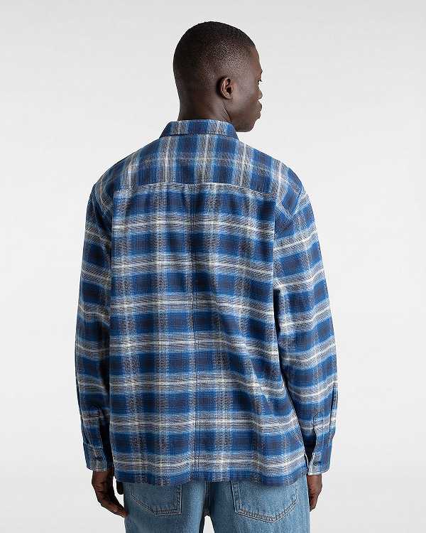 Blue Women Vans Montwood Zip Flannel Shirts Canada | VN0392578