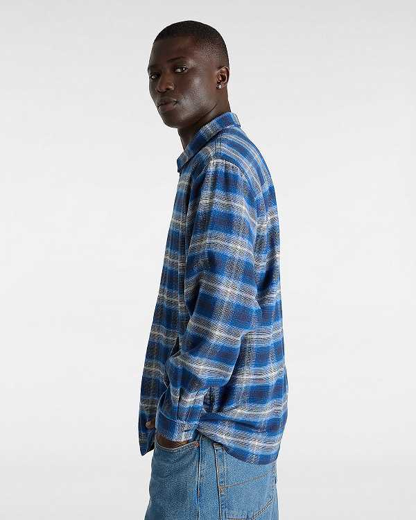 Blue Women Vans Montwood Zip Flannel Shirts Canada | VN0392578