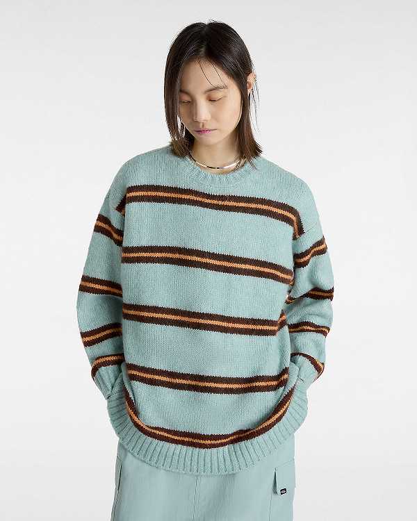Blue Women Vans Suzie Stripe Crew Sweater Canada | VN2078493