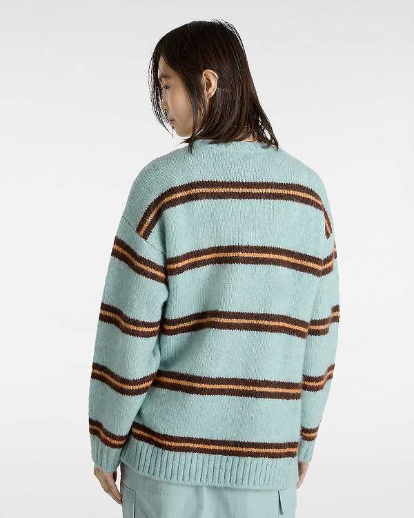 Blue Women Vans Suzie Stripe Crew Sweater Canada | VN2078493