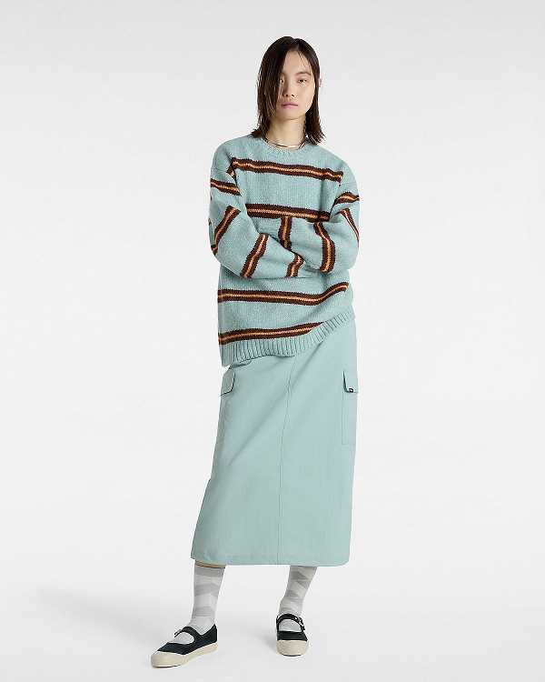 Blue Women Vans Suzie Stripe Crew Sweater Canada | VN2078493