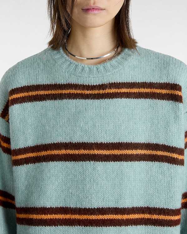 Blue Women Vans Suzie Stripe Crew Sweater Canada | VN2078493