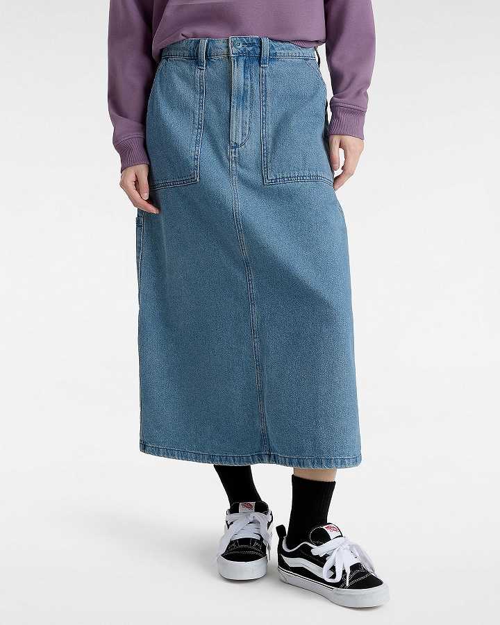 Blue Women Vans Union Denim Carpenter Skirt Canada | VN7609243