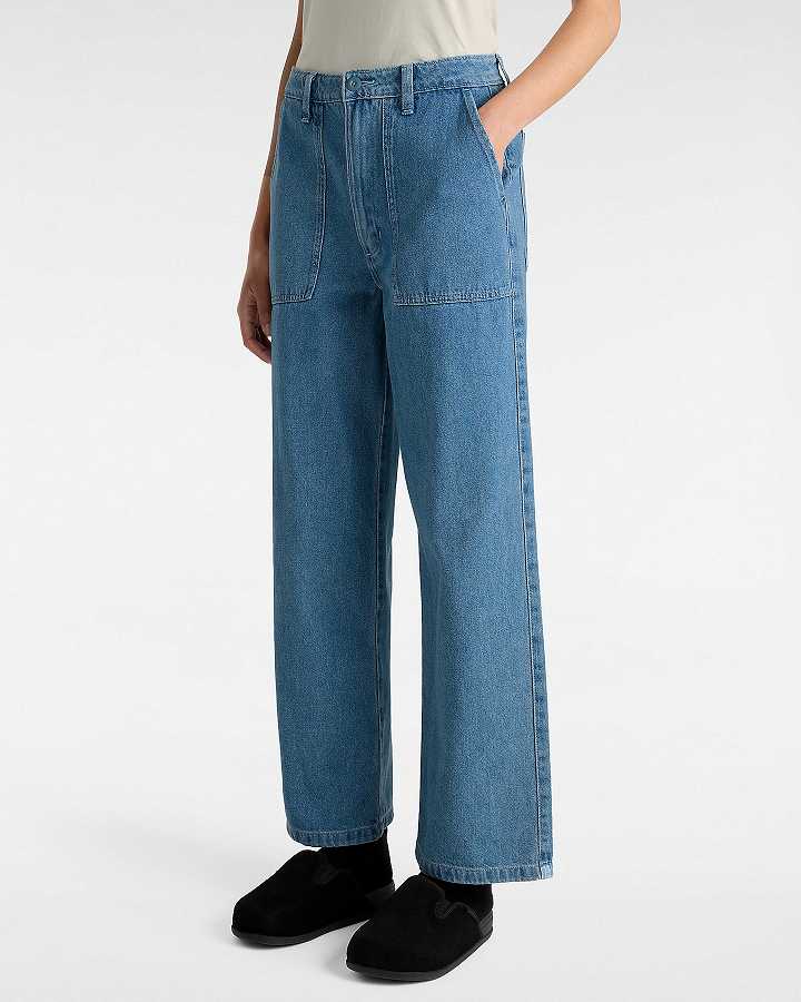 Blue Women Vans Union Relaxed Denim Carpenter Pants Canada | VN1796840