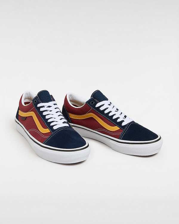 Blue / Burgundy Women Vans Old Skool Skate Shoes Canada | VN0428591