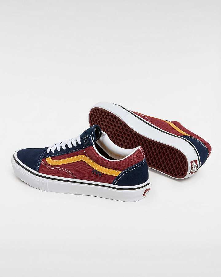 Blue / Burgundy Women Vans Old Skool Skate Shoes Canada | VN0428591