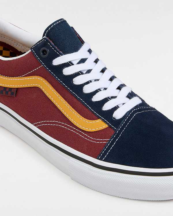 Blue / Burgundy Women Vans Old Skool Skate Shoes Canada | VN0428591