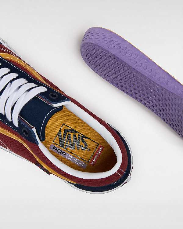 Blue / Burgundy Women Vans Old Skool Skate Shoes Canada | VN0428591
