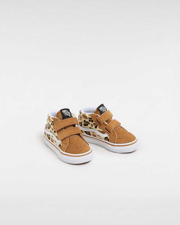 Brown Kids' Vans Sk8-Mid Reissue Hook and Loop (1-4 Years) Sneakers Canada | VN2074982