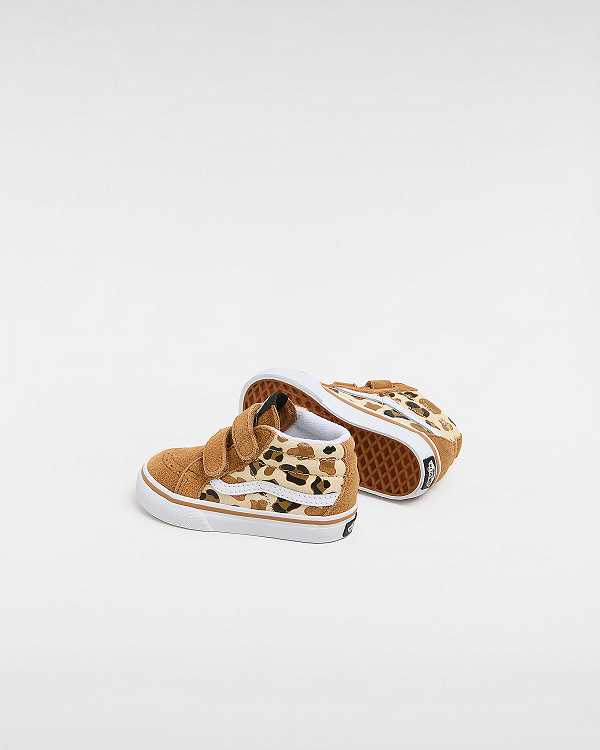 Brown Kids' Vans Sk8-Mid Reissue Hook and Loop (1-4 Years) Sneakers Canada | VN2074982