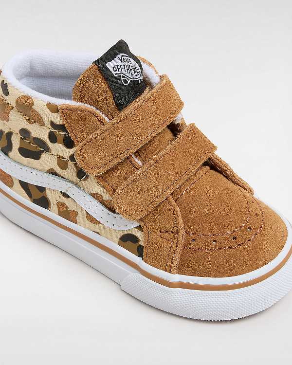 Brown Kids' Vans Sk8-Mid Reissue Hook and Loop (1-4 Years) Sneakers Canada | VN2074982