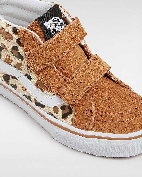 Brown Kids' Vans Sk8-Mid Reissue Hook and Loop (4-8 years) Sneakers Canada | VN6847521