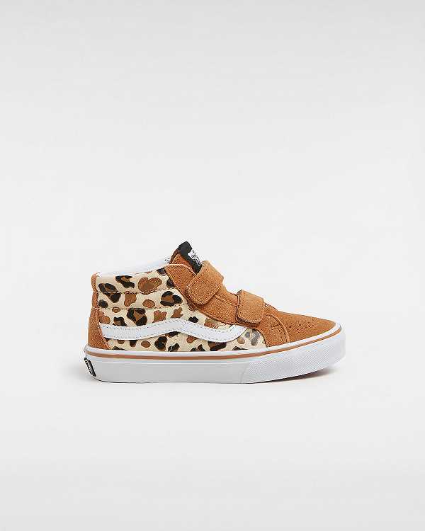 Brown Kids\' Vans Sk8-Mid Reissue Hook and Loop (4-8 years) Sneakers Canada | VN6847521