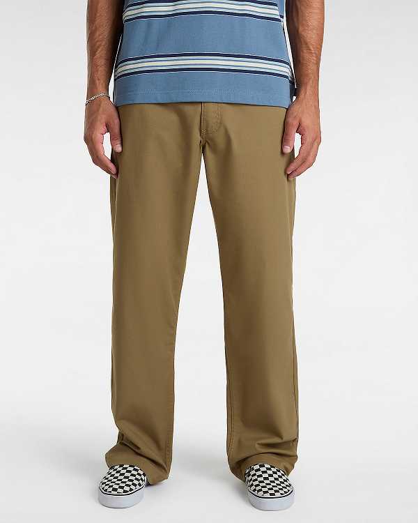 Brown Men Vans Authentic Chino Loose Pants Canada | VN8354601