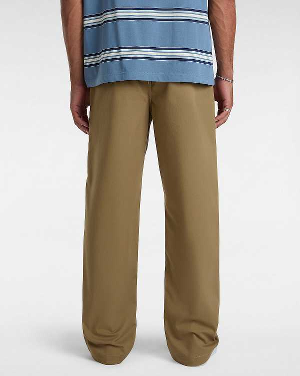 Brown Men Vans Authentic Chino Loose Pants Canada | VN8354601