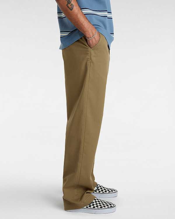 Brown Men Vans Authentic Chino Loose Pants Canada | VN8354601