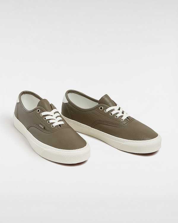 Brown Men Vans Authentic Lux Leather Shoes Canada | VN1237460