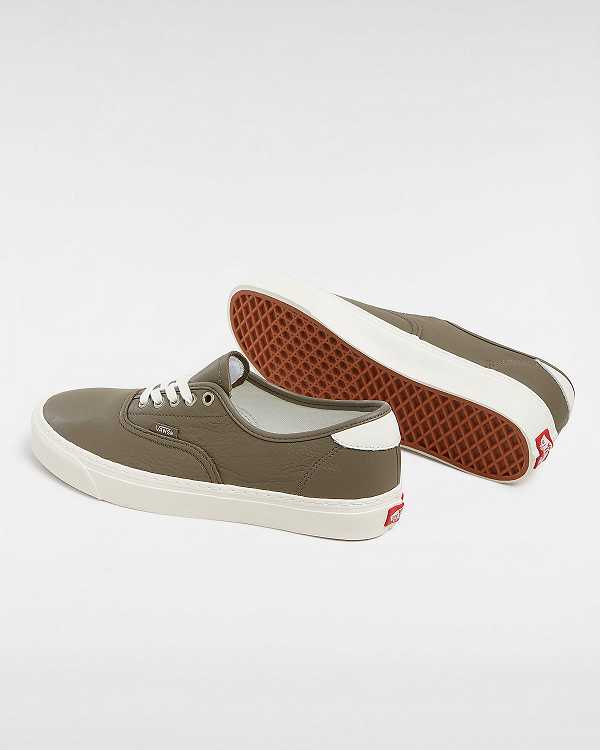 Brown Men Vans Authentic Lux Leather Shoes Canada | VN1237460