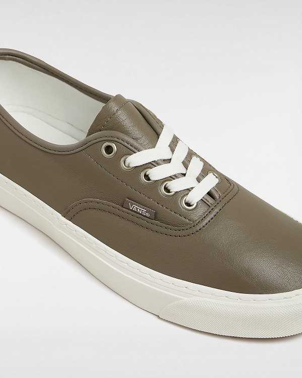 Brown Men Vans Authentic Lux Leather Shoes Canada | VN1237460