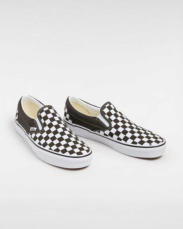 Brown Men Vans Classic Checkerboard Slip On Shoes Canada | VN2895760