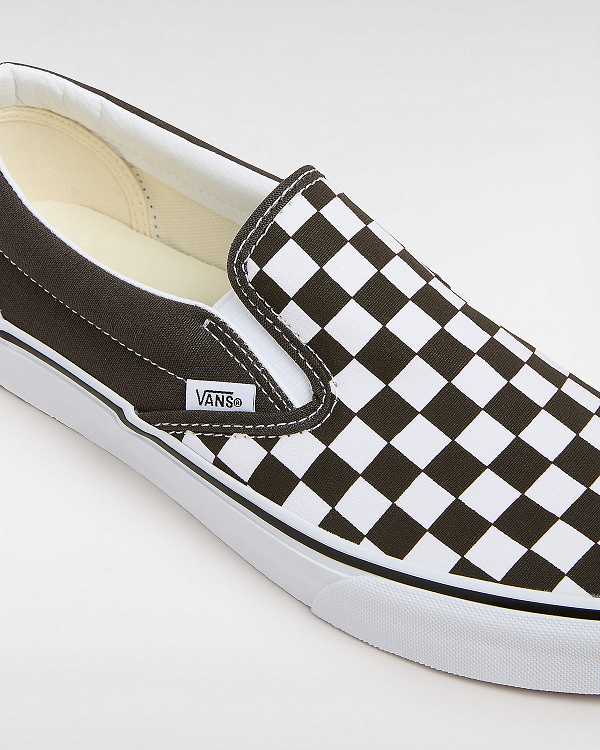 Brown Men Vans Classic Checkerboard Slip On Shoes Canada | VN2895760