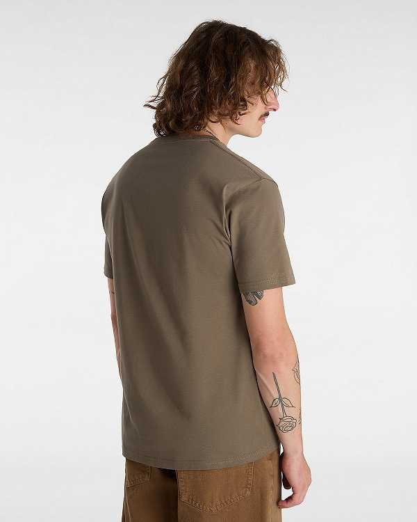 Brown Men Vans Classic T Shirts Canada | VN7932156
