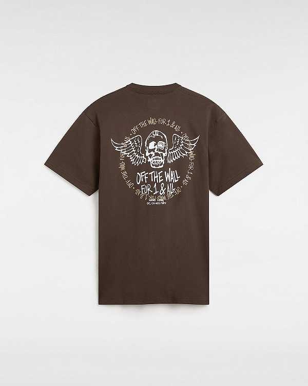 Brown Men Vans Club House T Shirts Canada | VN9273148
