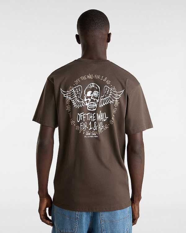 Brown Men Vans Club House T Shirts Canada | VN9273148