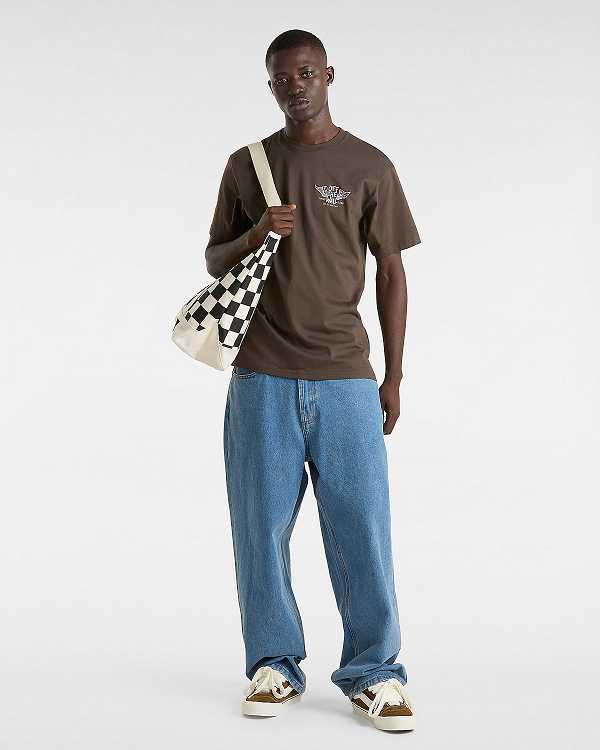 Brown Men Vans Club House T Shirts Canada | VN9273148