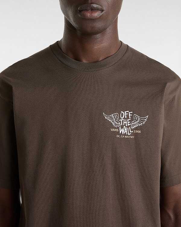 Brown Men Vans Club House T Shirts Canada | VN9273148