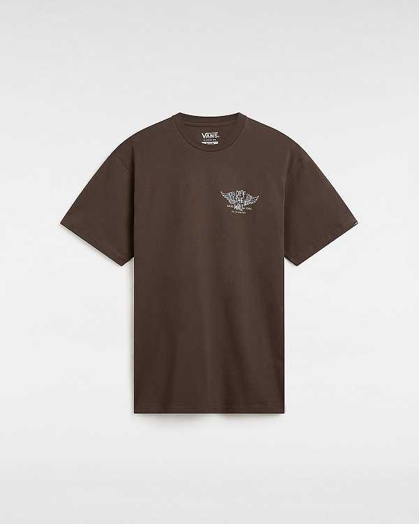 Brown Men Vans Club House T Shirts Canada | VN9273148
