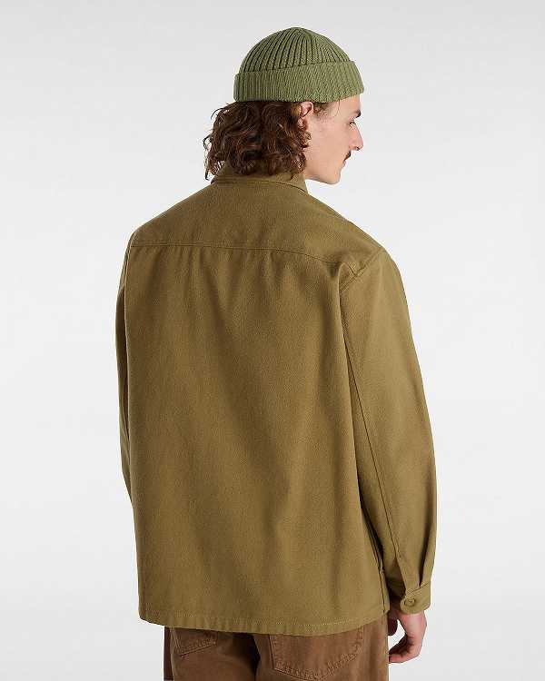 Brown Men Vans Coldgroove Shacket Shirts Canada | VN3946158