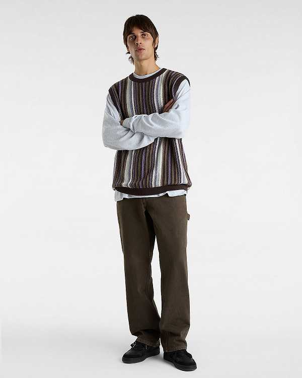 Brown Men Vans Drill Carpenter Pants Canada | VN2874065