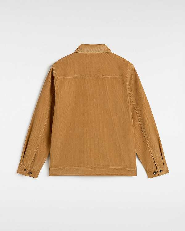 Brown Men Vans Drill Chore Corduroy Jacket Canada | VN7863945