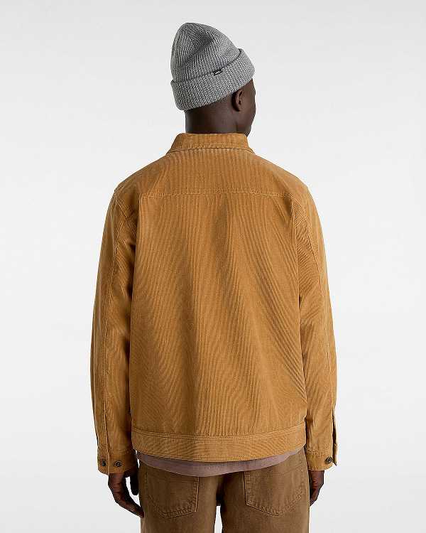 Brown Men Vans Drill Chore Corduroy Jacket Canada | VN7863945