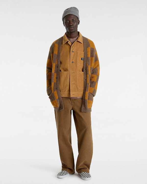 Brown Men Vans Drill Chore Corduroy Jacket Canada | VN7863945