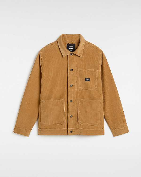 Brown Men Vans Drill Chore Corduroy Jacket Canada | VN7863945