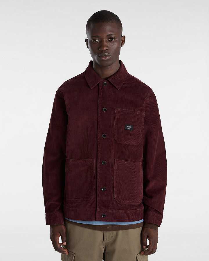 Brown Men Vans Drill Chore Corduroy Jacket Canada | VN0236781
