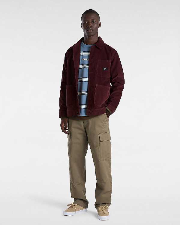 Brown Men Vans Drill Chore Corduroy Jacket Canada | VN0236781