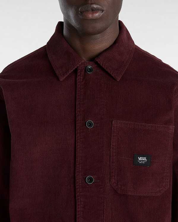 Brown Men Vans Drill Chore Corduroy Jacket Canada | VN0236781