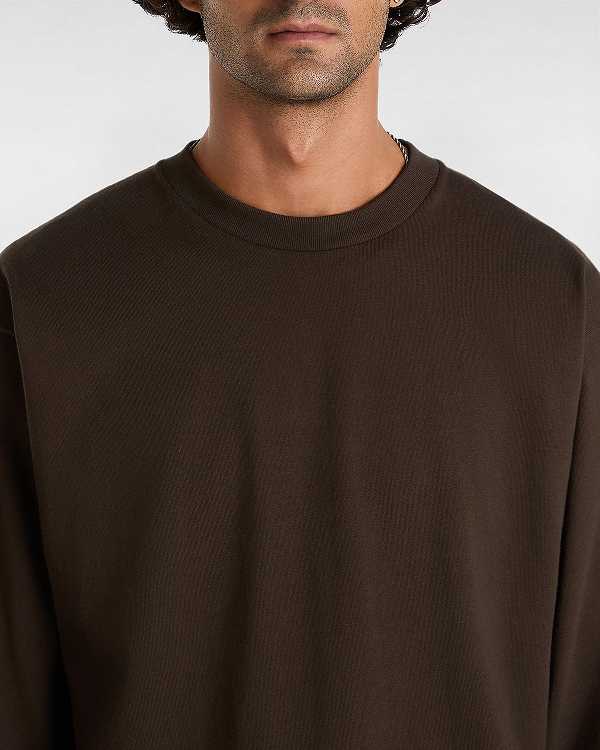 Brown Men Vans Original Standards Long Sleeve T Shirts Canada | VN1074952