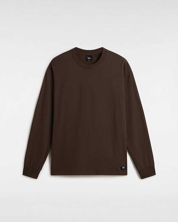 Brown Men Vans Original Standards Long Sleeve T Shirts Canada | VN1074952