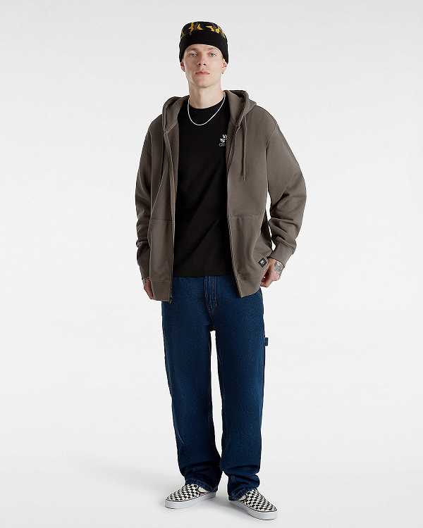 Brown Men Vans Original Standards Loose Hoodie Canada | VN8146739